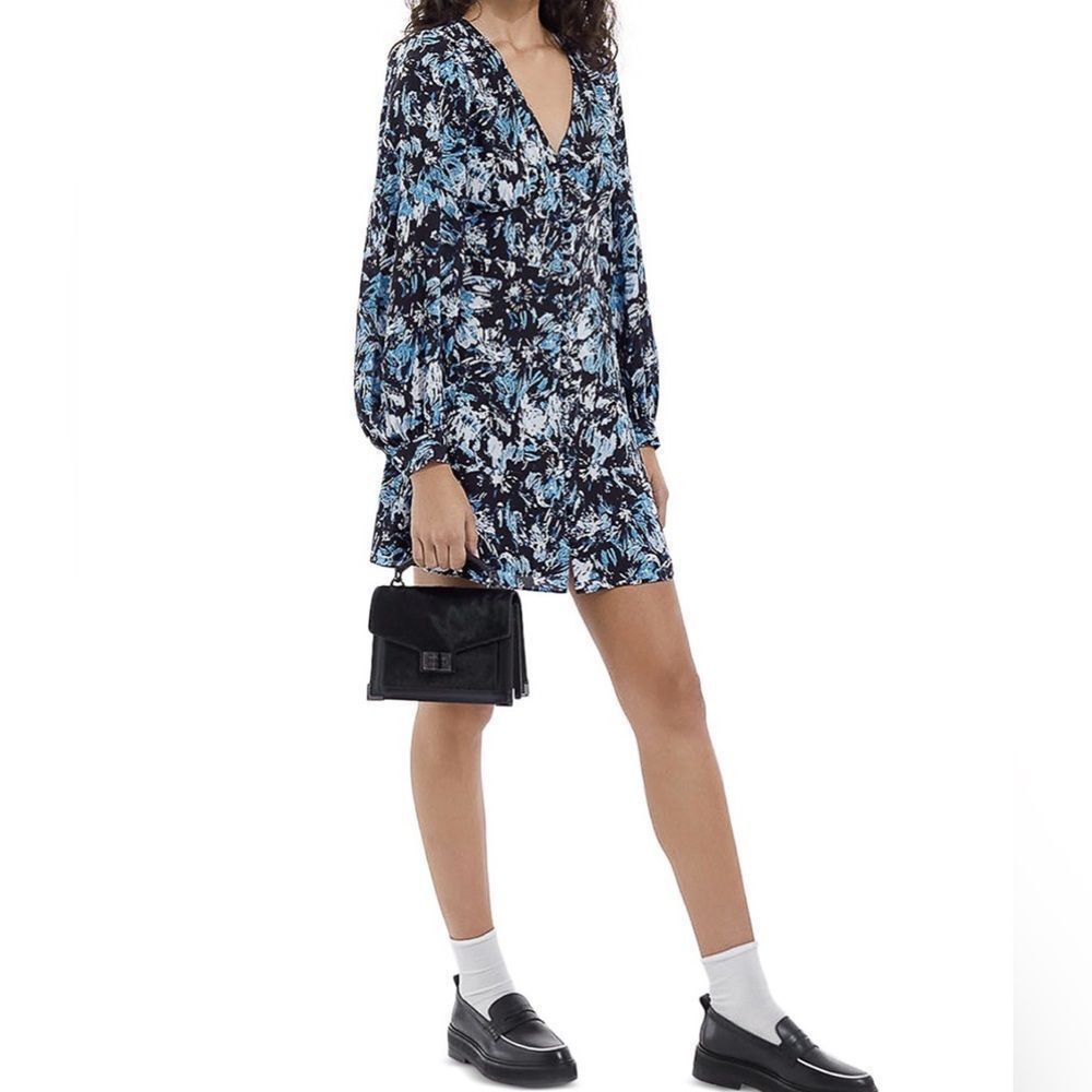 The Kooples graphic-print 100% silk mini Dress NWT Size 1= Size S = US 4